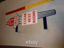 Vintage Standard Gasoline Torch Clean Restroom Huge 2' Metal Award Bathroom Sign