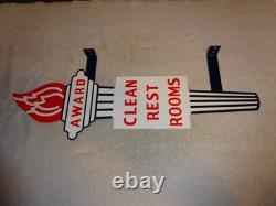 Vintage Standard Gasoline Torch Clean Restroom Huge 2' Metal Award Bathroom Sign
