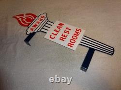 Vintage Standard Gasoline Torch Clean Restroom Huge 2' Metal Award Bathroom Sign