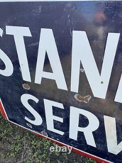 Vintage Standard Service Gas Double Sided Large Porcelain Sign