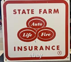 Vintage State Farm Insurance Metal Sign Old Logo 23.5 x 22 Double Sided
