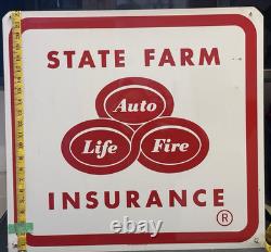 Vintage State Farm Insurance Metal Sign Old Logo 23.5 x 22 Double Sided