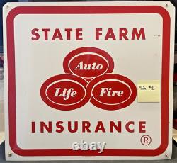 Vintage State Farm Insurance Metal Sign Old Logo 23.5 x 22 Double Sided