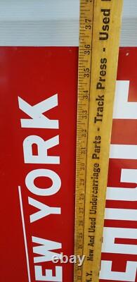 Vintage State of NY Registered Motor Vehicle Retail Dealer 2 Sided Sign Gas Oil