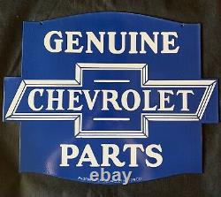 Vintage Style Genuine Chevrolet Parts Large 24x18 Inch Double Sided Porcelain