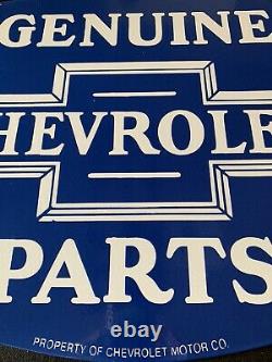 Vintage Style Genuine Chevrolet Parts Large 24x18 Inch Double Sided Porcelain