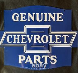 Vintage Style Genuine Chevrolet Parts Large 24x18 Inch Double Sided Porcelain