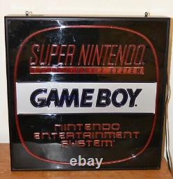 Vintage Super Nintendo Gameboy NES lighted double sided sign 80's 90's Store 2X2