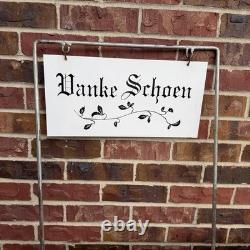 Vintage Syracuse Nebraska Germanfest Double Sided Metal Stake Sign Willkommen