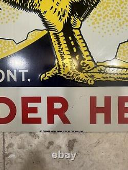 Vintage TWEDDLE CHICKS FEED Tin Sign Original Rare Rooster Crow Double Sided WOW