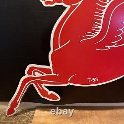 Vintage T-53 Die-cut''mobil Pegasus'' Double Sided Porcelain Sign 40x30 Inch