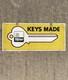 Vintage Taylor Lock Co. Keys Made Hardware Store Key Sign Metal Double Sided