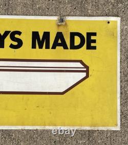 Vintage Taylor Lock Co. Keys Made Hardware Store Key Sign Metal Double Sided