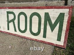 Vintage Tea Room Handpainted Wood Advertising Sign Double Sided 1940's