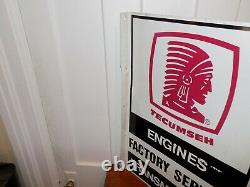 Vintage Tecumseh Engines Factory Service Transmissions Double Sided Flange Sign