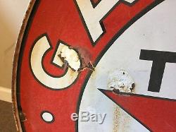 Vintage Texaco Double Sided Sign With Hanger Rim 42