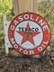 Vintage Texaco Double-sided Flange Porcelain Gas Sign 17 X 17
