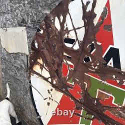 Vintage Texaco Porcelain Enamel Gas Station Sign 72 Double-Sided Round REG'D TM