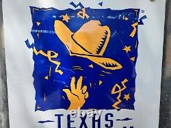 Vintage Texas Lottery Sign 18x24 Metal 1994 Double Sided