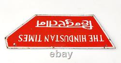 Vintage The Hindustan Times Advertising Double Sided Enamel Sign Dye Cut EB227