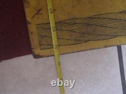 Vintage Tiger Brand Wire Rope Sign Metal Double Sided