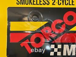 Vintage Torco MPZ Smokeless Double Sided Embossed Metal Sign 24 x 36