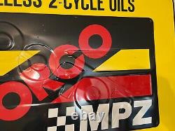 Vintage Torco MPZ Smokeless Double Sided Embossed Metal Sign 24 x 36