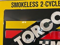 Vintage Torco MPZ Smokeless Double Sided Embossed Metal Sign 24 x 36