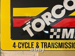 Vintage Torco MPZ Smokeless Double Sided Embossed Metal Sign 24 x 36