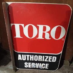 Vintage Toro Double Sided Flanged Sign (authorized Service)