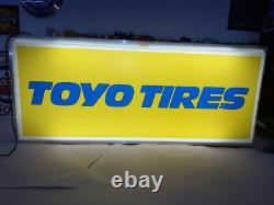 Vintage Toyo Tires Double Sided Dealer Sign Lighted Check Out The Pics It's Cool