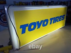 Vintage Toyo Tires Double Sided Dealer Sign Lighted Check Out The Pics It's Cool