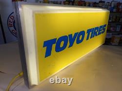 Vintage Toyo Tires Double Sided Dealer Sign Lighted Check Out The Pics It's Cool