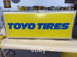Vintage Toyo Tires Double Sided Dealer Sign Lighted Check Out The Pics It's Cool