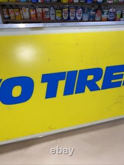 Vintage Toyo Tires Double Sided Dealer Sign Lighted Check Out The Pics It's Cool