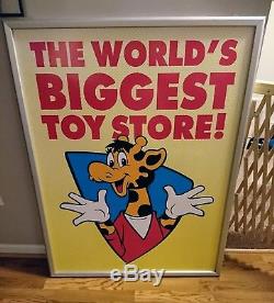 Vintage Toys R Us Framed Store Sign, Double-sided, 3'x4', Rare Collector's Item