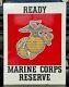 Vintage Us Marine Corps Reserve Recruitment Double Sided Heavy Metal Sign 40x30