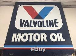 Vintage Valvoline Motor Oil Metal Hanging Service Sign Double Sided 32X28 RARE