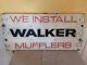 Vintage Walker Mufflers Double Sided Hanging Gas Service Station Sign 37 X 18