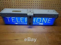 Vintage Western Electric Hanging Telephone Booth Lighted Double Sided Sign 19