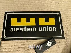 Vintage Western Union Porcelain Sign WU Double 2 Sided
