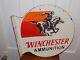 Vintage Winchester Ammunition Porcelain Double Sided Flange Sign
