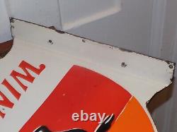 Vintage Winchester Ammunition Porcelain Double Sided Flange Sign