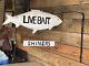 Vintage Wood Fish Trade Sign Withiron Bracket Painted Live Bait Double Sided