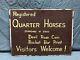 Vintage Wood Registered Quarter Horses Double Sided 18 X 24 Sign Old 1013-23b