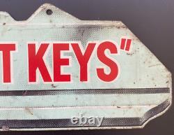 Vintage Yale Key Advertising Trade Shop Metal Sign Double Sided See Description