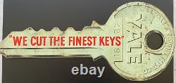 Vintage Yale Key Advertising Trade Shop Metal Sign Double Sided See Description