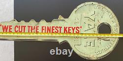 Vintage Yale Key Advertising Trade Shop Metal Sign Double Sided See Description