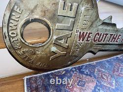 Vintage Yale & Towne Lock Two 2 Double Sided Sign Shop Locksmith Advertising 34