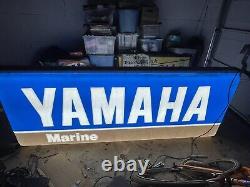 Vintage Yamaha Boat Marine Dealer Double Sided Sign Illuminated Lighted 8'x3
